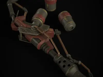FlameThrower grenade launcher Low-poly 3D model