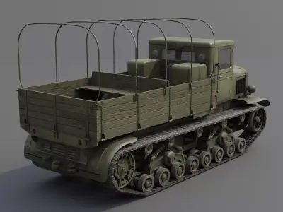 Voroshilovets Artillery Tractor Low-poly 3D model