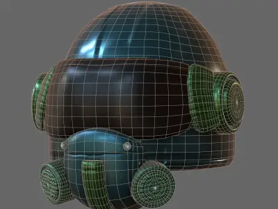 Helmet scifi military futuristic technology fantasy Low-poly 3D model