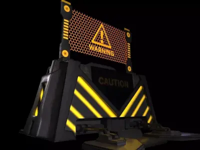 Sci-Fi Firewall - Game Ready Low Poly PBR 3D Model Low-poly 3D model