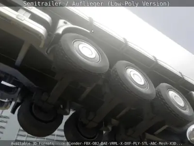 Semitrailer - Auflieger - Low-Poly Version Low-poly 3D model