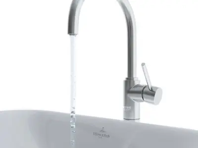 Sink and faucet for the bathroom 3D model