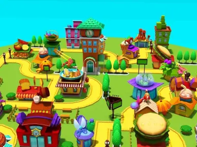 Cartoon Shop Low-poly 3D model