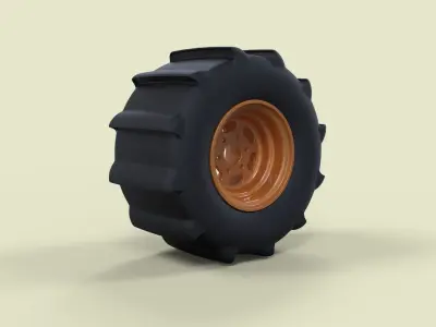 Rear wheel for sand and mud 3D model