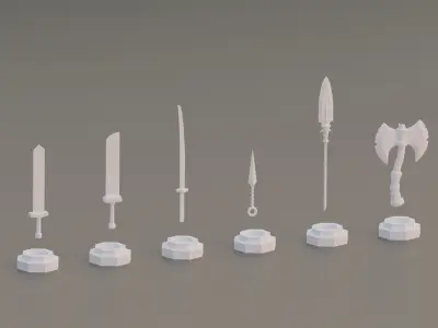 Low-poly Weapon Pack Low-poly 3D model
