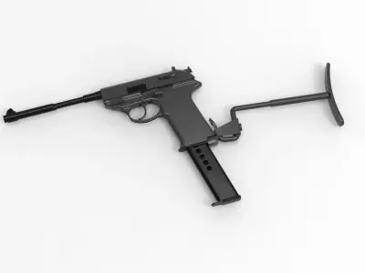Walther P38 semi-automatic pistol 3D model