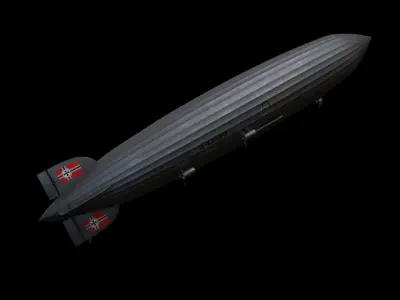 Zeppelin LZ 129 Hindenburg UPDATED Low-poly 3D model