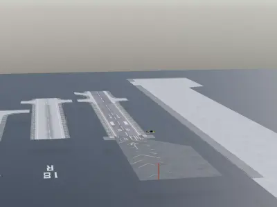 Modular Runway pack for Blender Unity Unreal Free low-poly 3D model