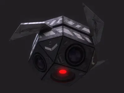 Drone robot hack and slash Low-poly 3D model