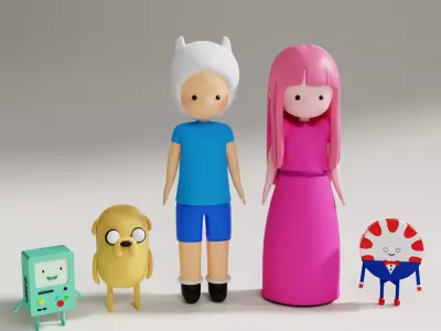 Adventure Time Characters Part 1 Low-poly 3D model