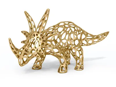 Styracosaurus Voronoi Wireframe Low-poly 3D model