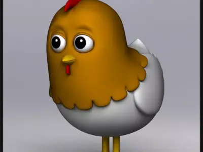 Cartoon Chicken 3D model