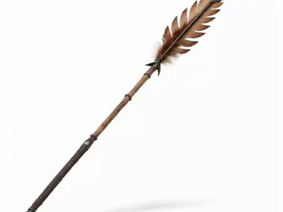 Realistic Feathered Spear Javelin 3D model