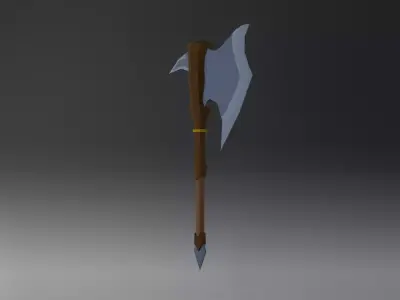 Fantasy Battle Axe Low Poly Low-poly 3D model