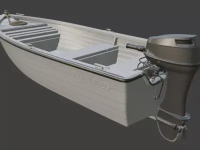 Small Motorboat 3D Model 3D model