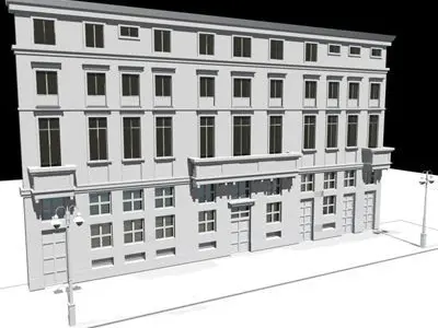 European building facade 3D model