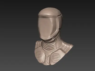 Basic Sci-fi Head  Low-poly 3D model