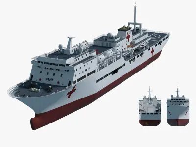 The Chinese Peace Ark hospital ship 3D model 3D model