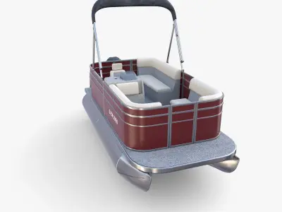 Pontoon Boat v2 3D model