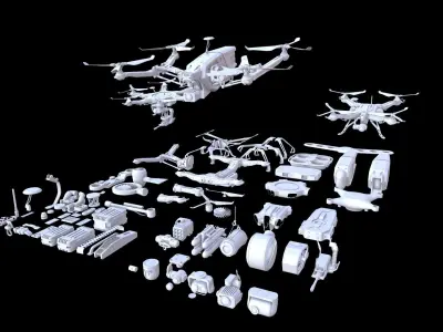 Drone Kitbash3d 3D model