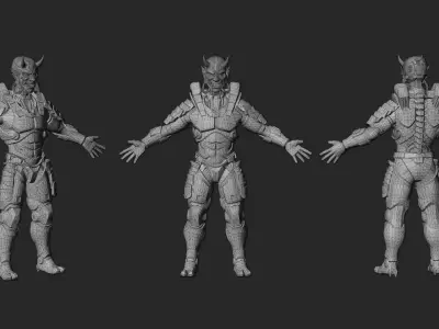 Cyberpunk Oni  Low-poly 3D model