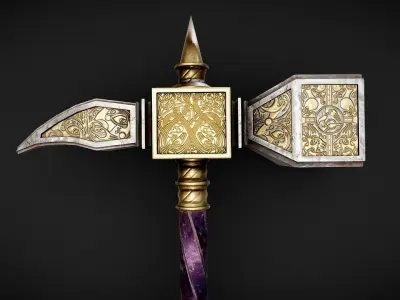 Medieval WarHammer Low-poly 3D model