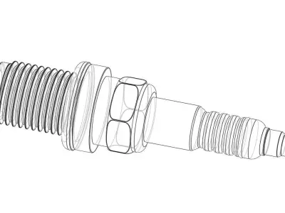 Automobile spark plug - detailed 3D model