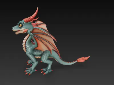Dragon Realistic 3D Model Basic - Low Poly Realistic Low-poly 3D model
