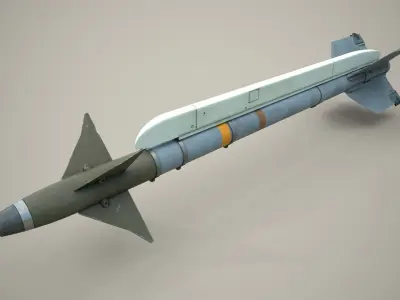 AIM-9 Sidewinder Missile Low-poly 3D model