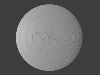 Captain Americas Shield - 3 versions of star Free 3D model