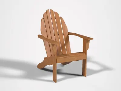 Adirondeck Chair hard wood Low-poly 3D model