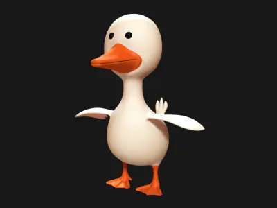 Duck Rigged Low-poly 3D model
