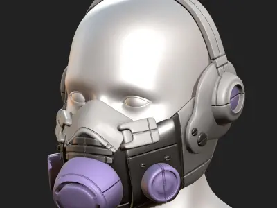 Gas mask helmet 3d safety plastic  Low-poly 3D model