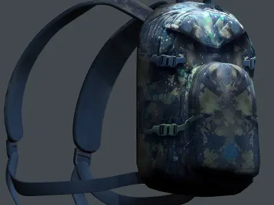 Backpack Camping Generic military human bag storqge baggage Low-poly 3D model