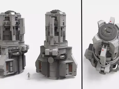Sci-fi Architecture kitbash 56 3D model