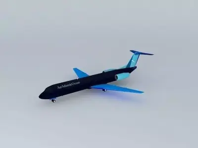 AirAtlanticOcean Fokker 100 with interior Free 3D model