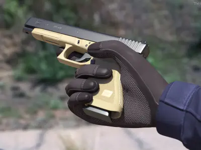 Glock G34 Semi Auto Pistol Desert Tan 3D model