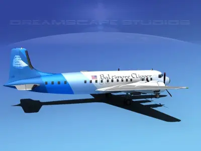 Douglas DC-7B Baltimore Clipper 3D model