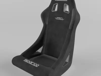 Racing Seat Sparco sprint L Black 3D model