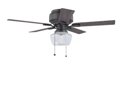 52 In Macenna Matte Black Pull Chain Ceiling Fan PBR 3D model