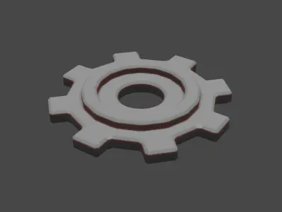 Low Poly Gear cog wheel icon 3D model