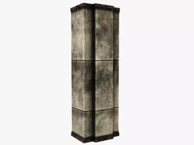 Column wooden Low-poly 3D model