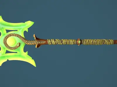 Snake poleaxe Low-poly 3D model