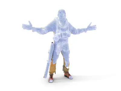 Mysterious Wanderer Rigged and Animated D Model Low-poly 3D model