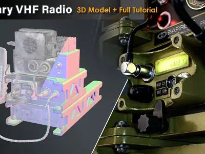 Military VHF Radio Low-poly 3D model