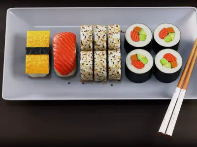 Virtual sushi 3D model