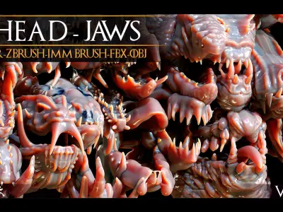 43 Jaws And Head-Creature And Character Head-Dinosaur-Vol 03 3D model