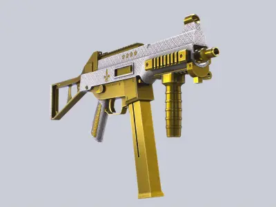 Royal Gold UMP45 Low-poly 3D model