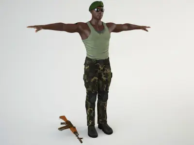 African Mercenary 2 3D model