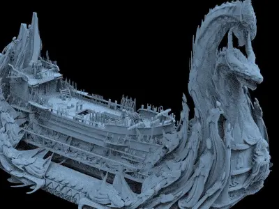 Kharon the Ferryman Ship 3 models 3D model